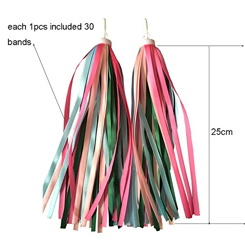 Bestartstore 1Pair(2pcs) Children Kid's Bike Scooter Bicycle Handlebar Grips Colorful Polyester Streamers Tassel Ribbons