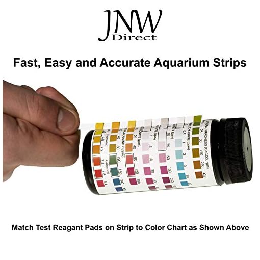 JNW Direct 7 in 1 Aquarium Test Strips 50 Count, Best Kit for