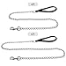 Beirui Premium 6 Foot Chain Heavy Duty Dog Leash - Soft Padded Handle Lead - Perfect Basic Leashes for Large & Medium Size Pets Walking,Traffic Training and Traveling (3.0mm * 6 Foot, Black)