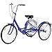 X-Treat Tricycle Adults Single Speed Tricycle with Adjustable Seat Wheel Size 24 inches Steel Rims Help Riding Light and Smooth Large Fold Down Rear Basket for Storage with a Bellthumb 3