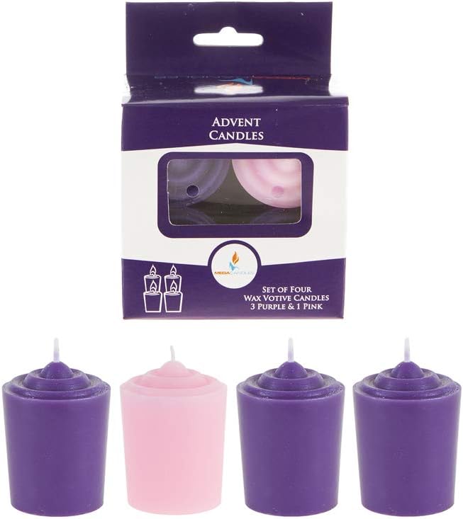 Mega Candles 4 pcs Unscented Hand Poured Advent Votive
