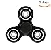 EVERMARKET Premium Tri-Spinner Fidget Toy With Premium Hybrid Ceramic Bearing ,Black - 2 Packs