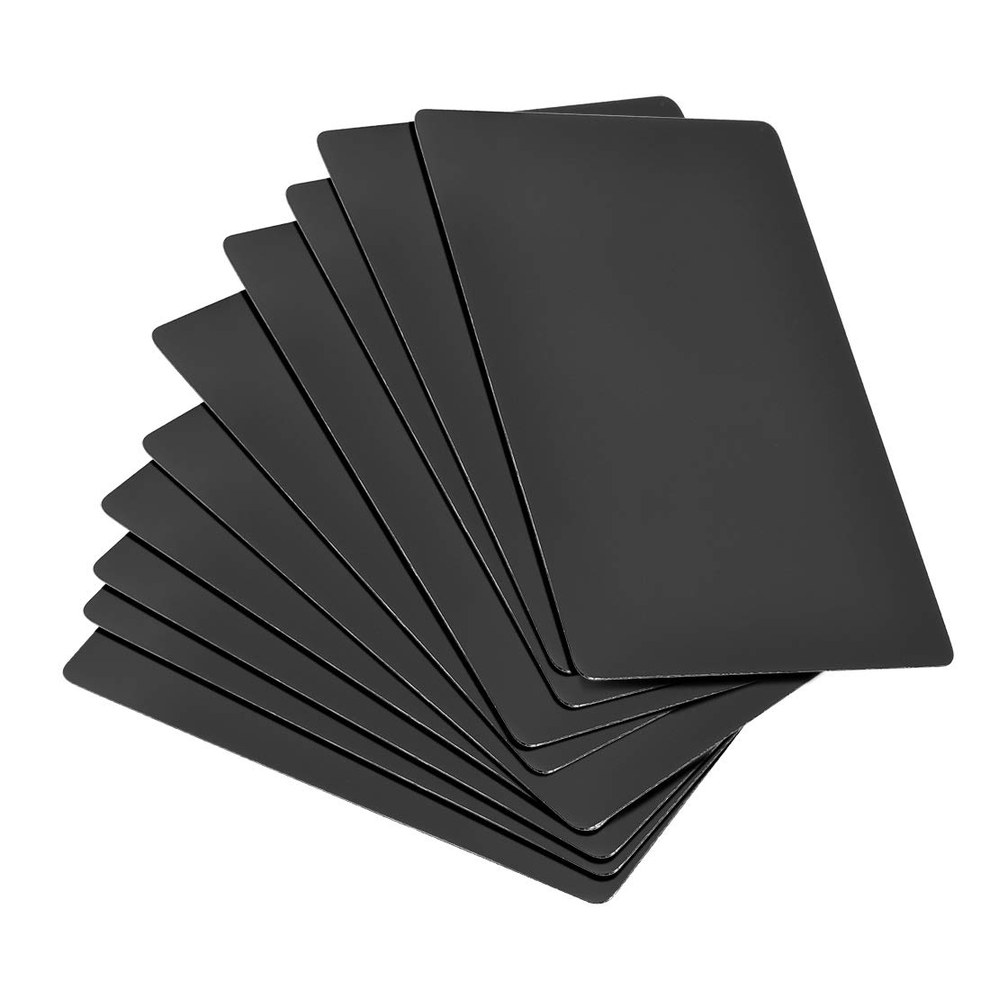 sourcing map Blank Metal Card 100x60x0.3mm Painted Aluminum Plate for DIY Laser Printing Engraving Black 10 Pcs