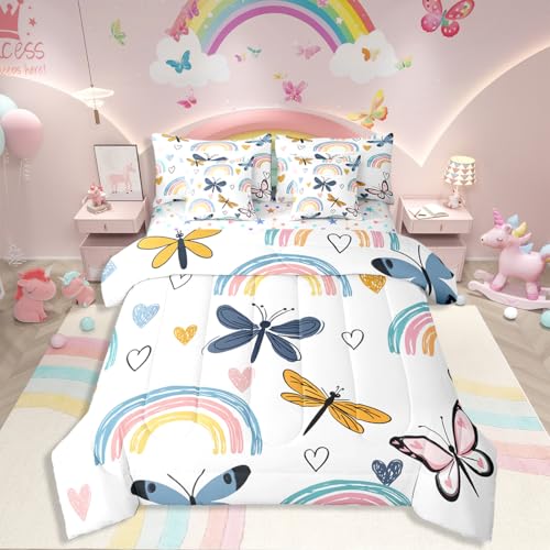Erose bridal Twin 7 Piece Dragonfly Bedding Set