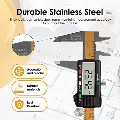 Gyros Digital Caliper Measuring Tool 6 Inch Stainless Steel