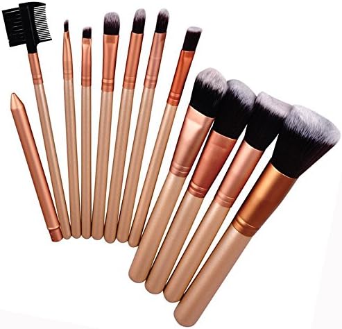 Seewa 12 Pcs Professional Makeup Brushes Set Kabuki Foundation Blending Blush Concealer Eye Face Liquid Powder Cream Cosmetics Lip Brush Tool Brushes Kit with Travel box
