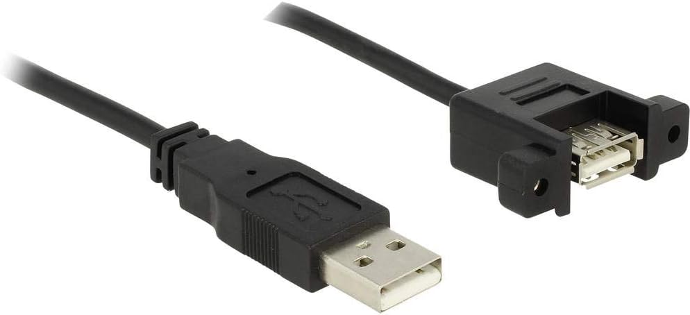 DeLock USB A 85462 0.25 m Black USB A Male to Female USB Cable, 85462, 4.5 mm - Image 3