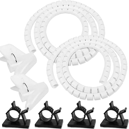 Amazon Co Jp M Care ケーブル 配線 まとめカバー 2本セット 約1 5ｍ 収納 結束バンド 赤ちゃん ペット 噛み切り対策 パソコン テレビ 家電製品 ホワイト Office Products