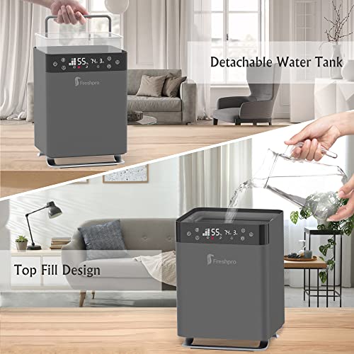 Humidifiers for Bedroom, 4.5L Top Fill Warm and Cool Mist for Large