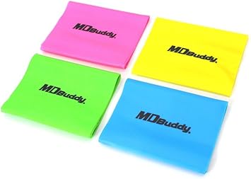 mdbuddy látex material Fitness banda Pack de 4 md1318: Amazon.es ...