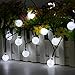 BAOANT Solar String Lights Fairy Lights 20Ft 30 LED Crystal Ball String Lights Starry Lights Globe String Lights for Garden Home Patio Indoor Outdoor(White)