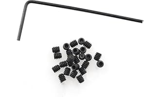 DGBRSM 25pcs 4-40 x 1/8" Carbon Steel Allen Head Hex Hexagon Socket Set Screws Cup Point with Hex Key Wrench, Black