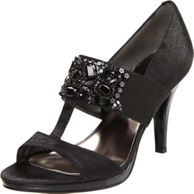 Amazon.com | Anne Klein AK Women's Sensey Sandal, Black/Black, 5.5 M US | Sandals