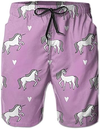 HUDEWDS23 New Little Girls Unicorn Men's Swim Trunks Summer Suit with Pockets