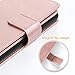 BENTOBEN iPhone SE Case, iPhone 5S Case, iPhone 5 Wallet Case, Wallet PU Leather Protective Magnetic Folio Flip Cover Credit Card Slots Cash Holder Wristlet Case for iPhone 5 5S SE, Rose Gold