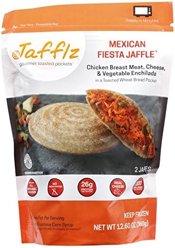 Jafflz Ready-to-Eat Pre-Made Sandwiches Healthy Frozen Sandwiches Gourmet Frozen Appetizers Toasted Pocket Sandwiches - 12 Count (La Fiesta Jaffle)
