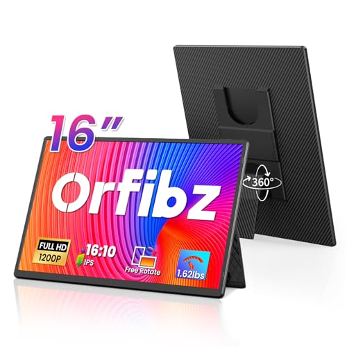Orfibz 16" 1200P FHD Portable Monitor