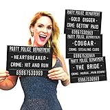 Bachelorette Party Supplies - Mugshot Bachelorette Photo Booth Props Kit - Bachelorette Games