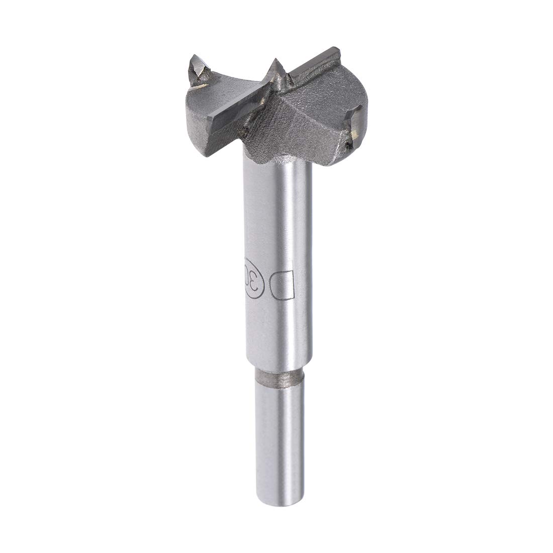 sourcing map Forstner Drill Bits 30mm, Tungsten Carbide Wood Hole Saw Auger Opener Woodworking Hinge Hole Drilling Boring Bit Cutter Gray with 8mm Round Shank