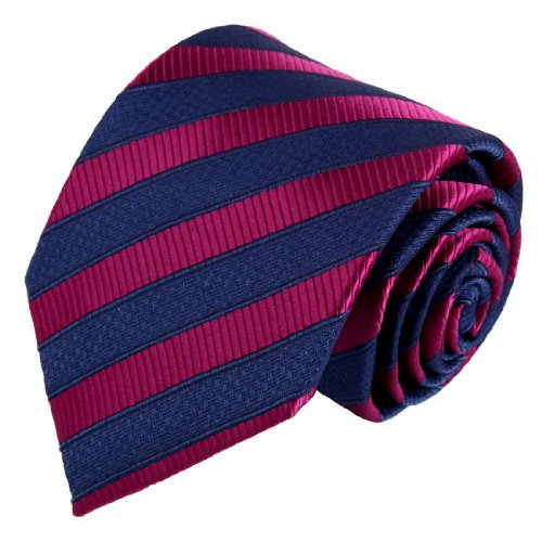 Blue Mens Tie Dark Slateblue Stripes Woven Silk Tie Set Fashion Necktie Set FAA1154