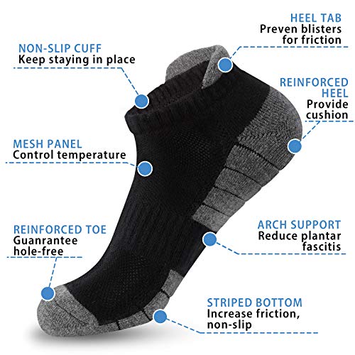 Gozlu-Calcetines-Tobilleros-Hombre-5-Pares-Calcetines-Antiampollas-Deporte-Transpirable-Algodon-para-RunningTrekking-Camping-Senderismo-Talla-41-47