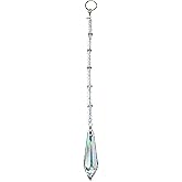 Hidden Hollow Beads Crystal Suncatcher Rear View Mirror 30mm Hanging Ornament Crystal Sphere & Rhinestone Beaded Design Indoor Window & Home Décor (1 38mm Icicle Crystal)