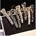 Ruihfas Fashion 4Pcs Eye-catching Women Girls Pearl Rhinestone Beak Clip Duckbill Clip Alligator Clip Hair Clip Hairpin 2.36×0.4 inch