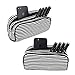 JEMIA - Black White Stripes Canvas Pencil Case with 2 Compartments Zipper Organizer Storage to Organize Office Stationary and Cosmetic Makeup Supply for Kid, Teen, Boy, Girl or Adult for Men, Women