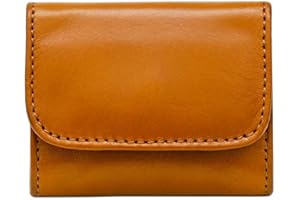 Maruse Slim Handmade Italian Leather Coin Purse for Women and Men - Honey Cognac Small Coin Pouch with Magnetic Closure, Perfect Change Purse and Stylish Leather Pouch.