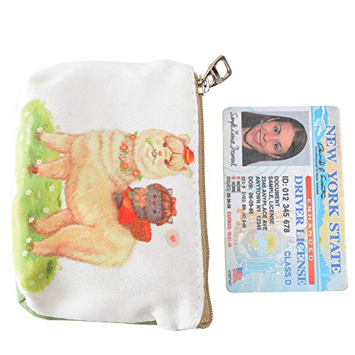 Women and Girls Cute Fashion Coin Purse Wallet Bag Change Pouch Key Holder (Alpaca and Cat)