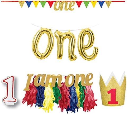 First Birthday Boy Smash Cake Kit - Gold Birthday Decoration Set