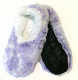Womens Dip Dyed OMG Soft Faux Fur Plush Fleece Lined Snoozies Footies