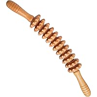 TUAKIMCE Curved Wooden Massage Roller, Multi-Functional Wooden Muscle Roller Stick, Body Roller for Relieve Muscle Tension an