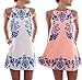 Gillberry Women Sleeveless Retro Vintage Porcelain Print Swing Cocktail Dress
