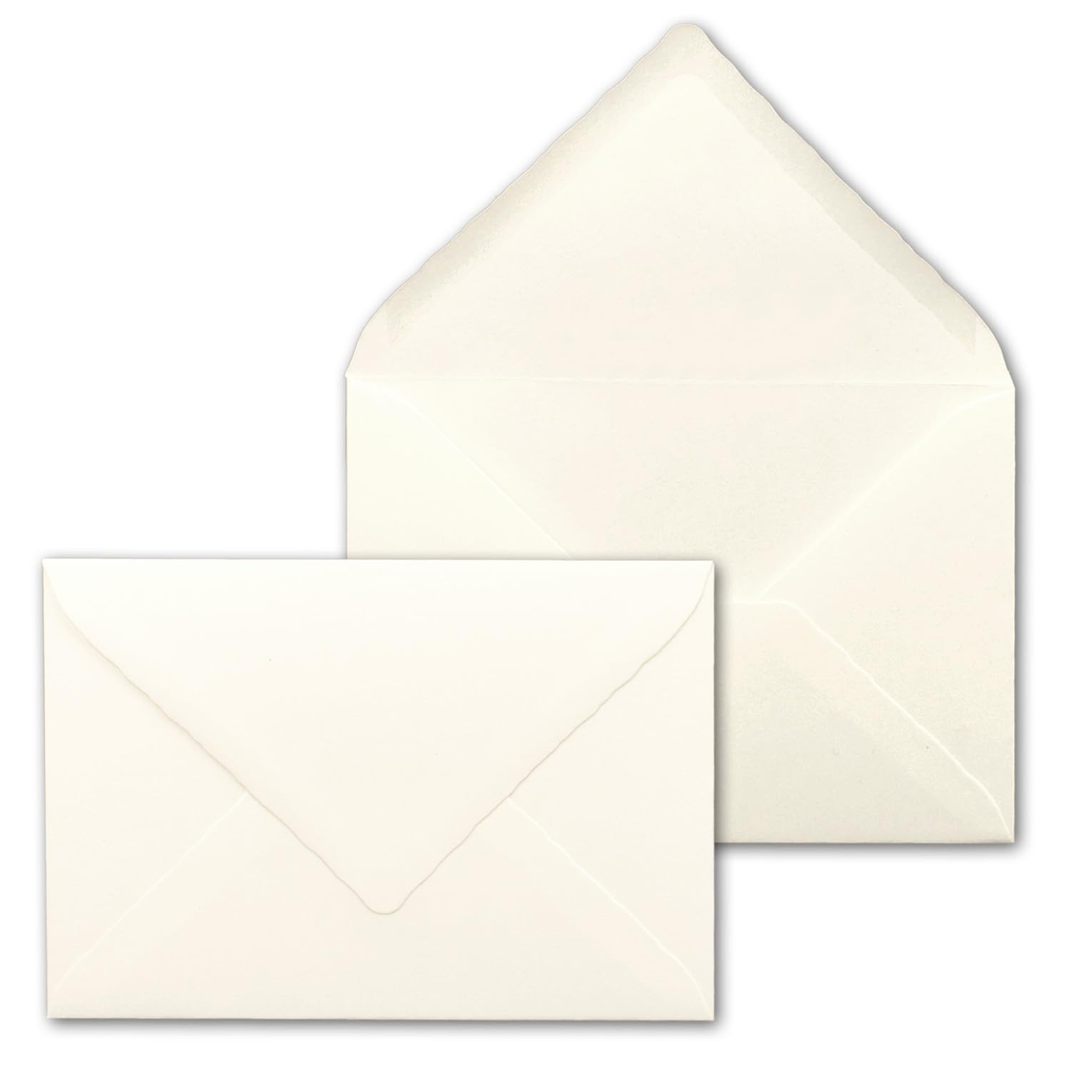 DIN C5 scalloped edge envelopes, overall package 50 Umschläge 22-Naturweiß