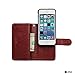 Case for iPhone 5C, xhorizon TM FLK Premium Leather Folio Case [Wallet Function] [Magnetic Detachable] Fashion Wristlet Purse Soft Flip Multiple Card Slots Case Cover for iPhone 5C (Coffee)
