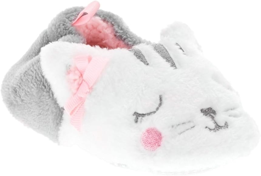 white cat slippers