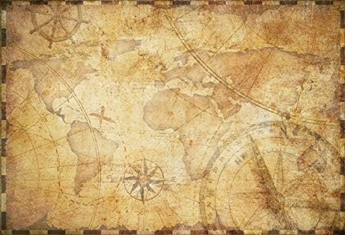 Dorcev 10x8ft Antique World Map Backdrop Treasure Hunt Adventure Theme Birthday Party Photography Background Royal Old