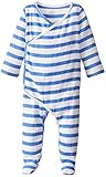 aden + anais Baby-Boys Newborn Muslin Long-Sleeve Kimono One Piece, Ultramarine Blazer Stripe, 3-6 Months