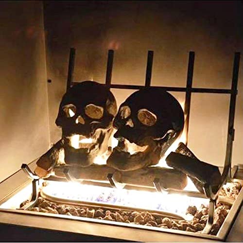 ANGRY LION Halloween Fire Pit Skull,Ceramic,Reusable Fireproof Fire Pit Halloween Decor for Party, BBQ, Bonfire, Campfire, Fireplaces M27