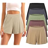 5 Pack Modal Soft Lounge Shorts for Women High Waist Casual Sleepwear Cozy Pajama Bottom Comfy Pajama