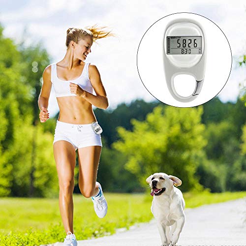 Auoker 3D Digital Pedometer, Simple Pedometer for Walking with Carabiner Clip, Accurately Track Steps and Miles/Km Calories Burned & Activity Time 7 Days Memory, LCD Step Counter for Men, Women