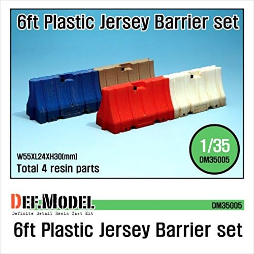 DEF Model 1:35 Modern 6ft Plastic Jersey Barrier set (4 PCS) #DM35005