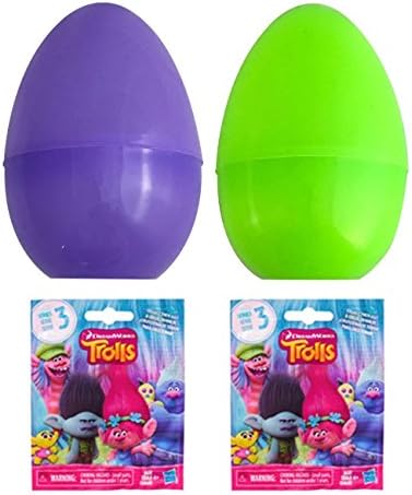 Trolls Blind Bag Series 3 Filled Jumbo Easter egg bundle; Set of 2 Eggs