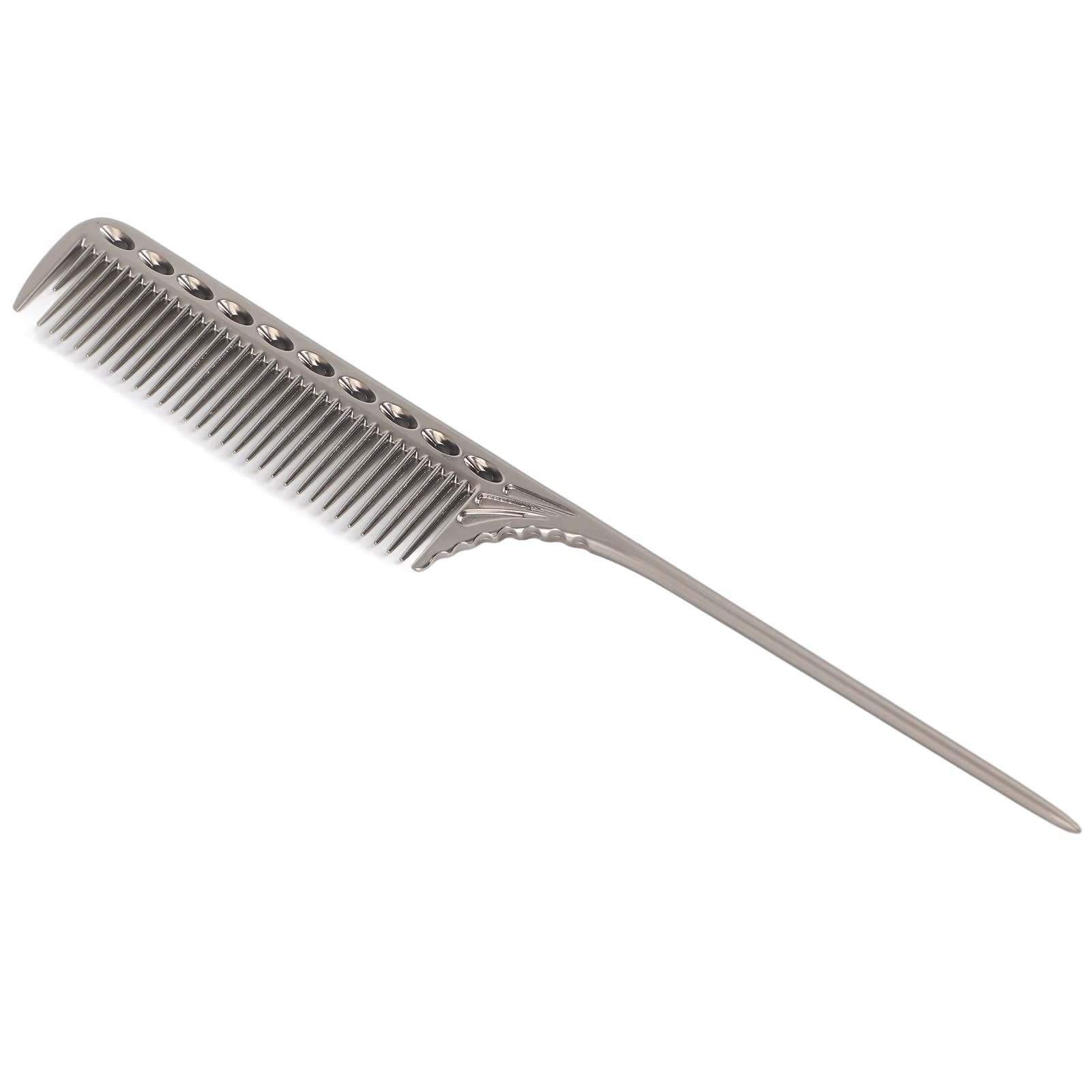 Professional Rat Tail Hair Comb for Men and Women - Lightweight Aluminum Barber Styling Tool for Sectioning, Backcombing and Intricate Styling(Silver)