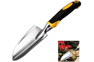 Garden Trowel & Hand Shovel Soft Rubberized Non-Slip Ergonomic Handlewith Best for Digging & Planting; Includes Burlap Sack -