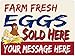 Farm Fresh Eggs Yard Sign, Personalize It With Your Contact Info - Full Color On 18 x 24 Corplast, H Stake Included