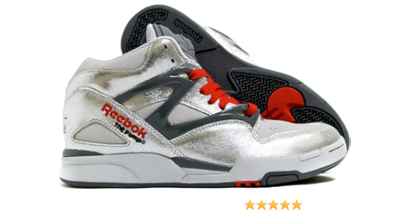 silver reebok pumps