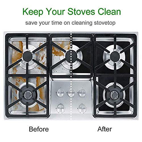 Stove Burner Covers,Gas Stove Burner Liners,0.3 MM Double Thickness,Non-stick Reusable Gas Range Stove Top Covers for Kitchen,Cuttable,Easy to Clean,Black,Size 10.6" x 10.6",10-Pack - Thumbnail 5
