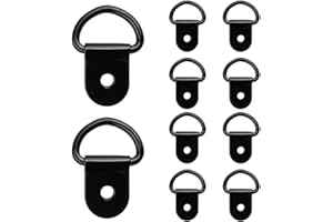 JUSTTOP 10PCS Small Metal D-Ring Tie Downs, Heavy Duty D Ring Tie Downs Trailer Anchor Rings, D-Rings Anchor Lashing Ring for